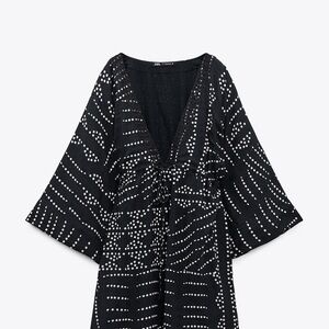 Zara Black and White Patterned Dress